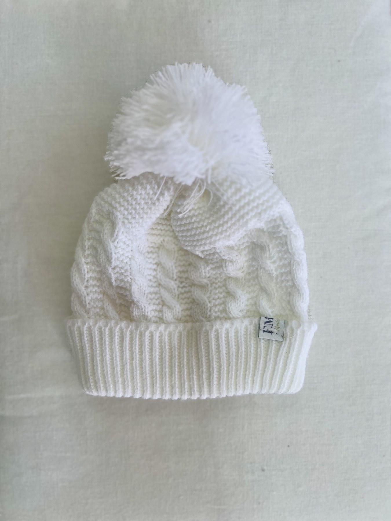 Gorro tejido dralón color blanco